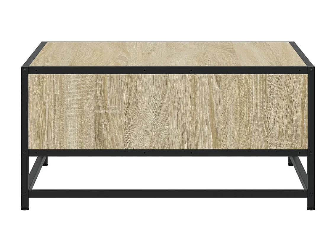 Table basse chêne sonoma 60,5x60,5x30cm bois d'ingénierie/métal