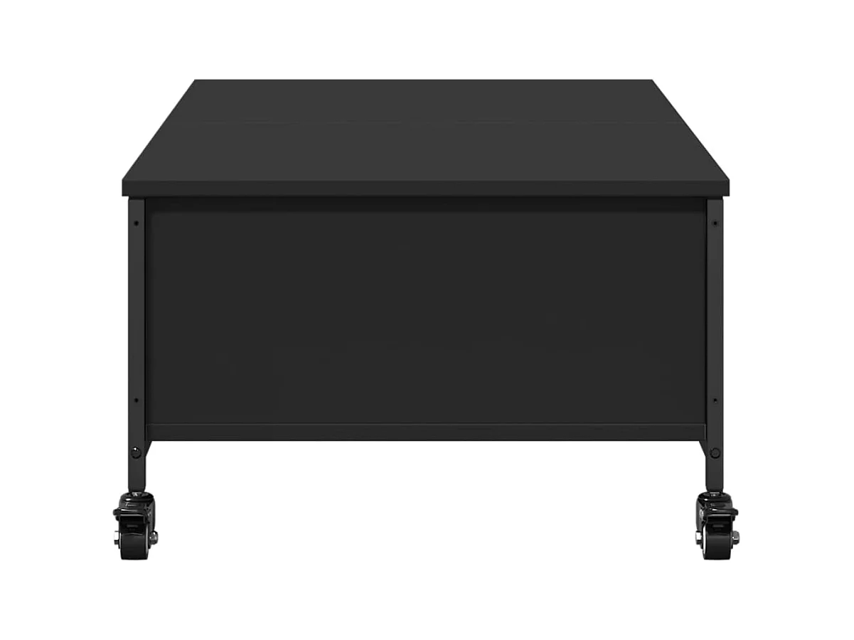 Table basse avec roulettes noir 91x55x34 cm bois d'ingénierie