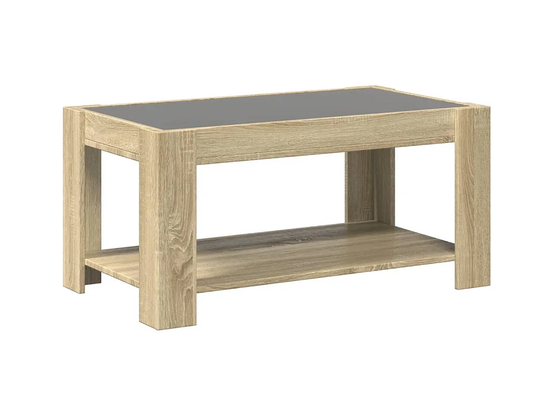 Table basse avec LED chêne sonoma 93x53x45 cm bois d'ingénierie