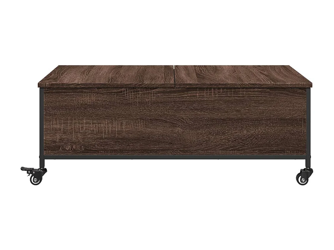 Mesa de centro con ruedas madera ingeniería marrón 91x55x34 cm