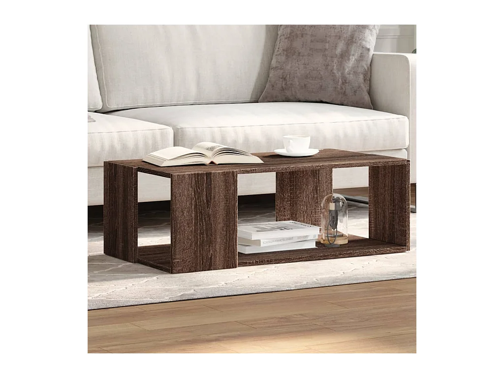 Table basse chêne marron 89,5x48x30 cm bois d'ingénierie