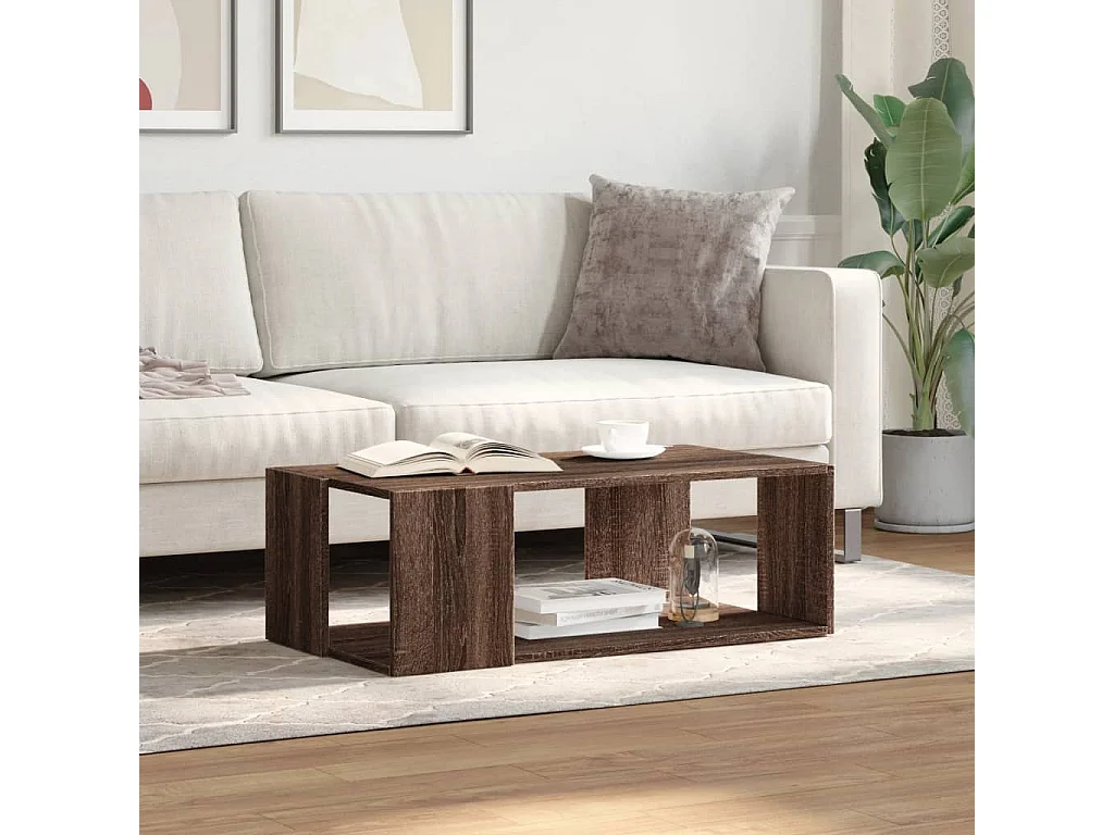 Table basse chêne marron 89,5x48x30 cm bois d'ingénierie