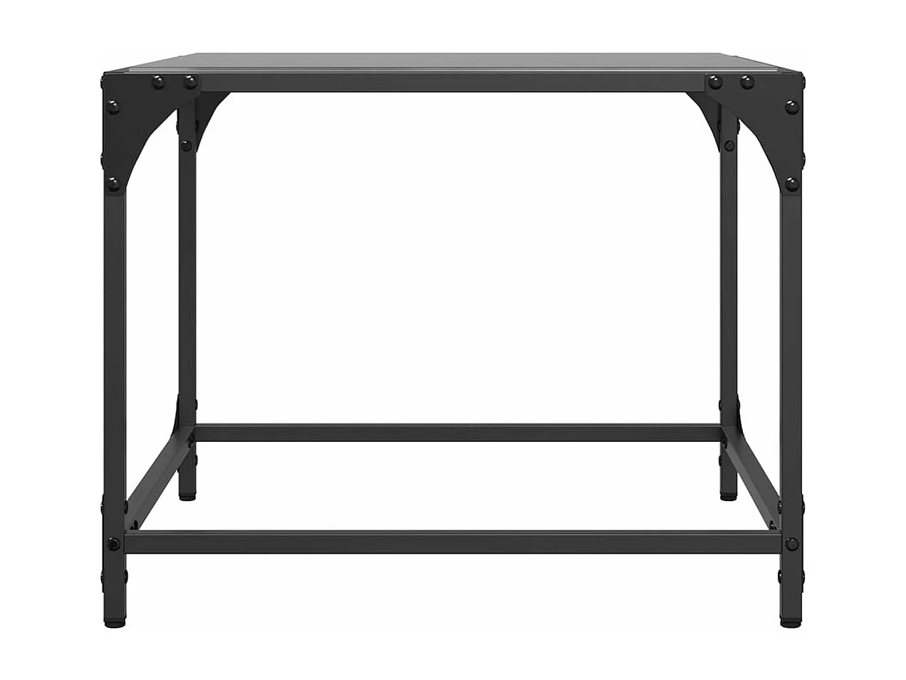 Tables basses avec dessus en verre noir 2 pièces 50x50x40 cm acier