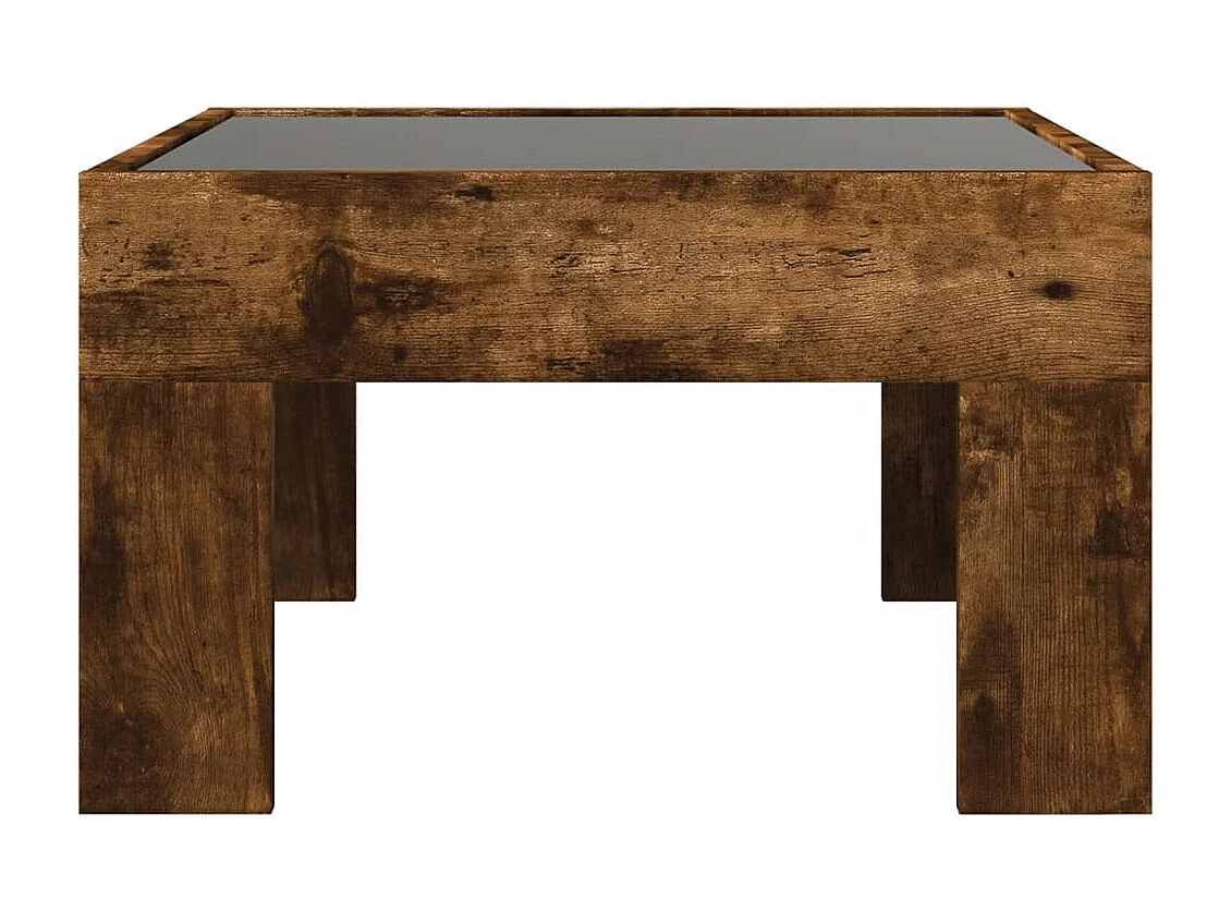 Table basse avec LED infini chêne fumé 50x50x30 cm