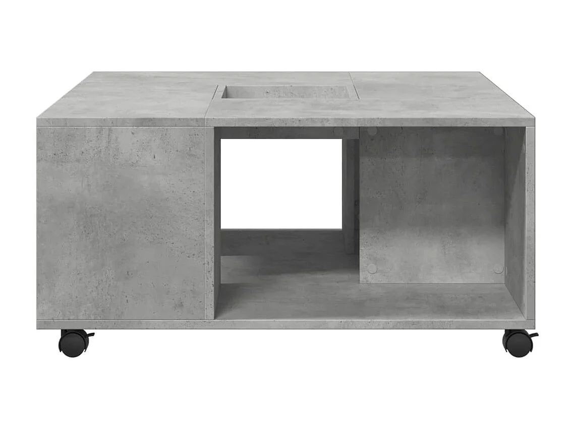 Table basse gris béton 80x80x40 cm bois d'ingénierie