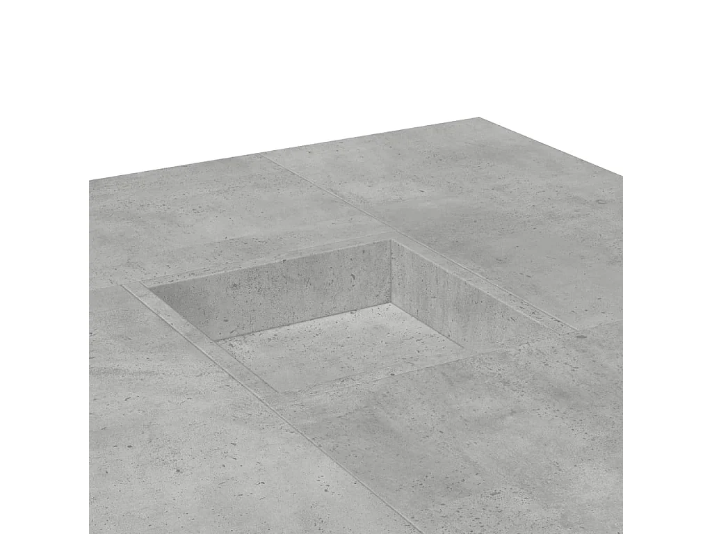 Table basse gris béton 80x80x40 cm bois d'ingénierie