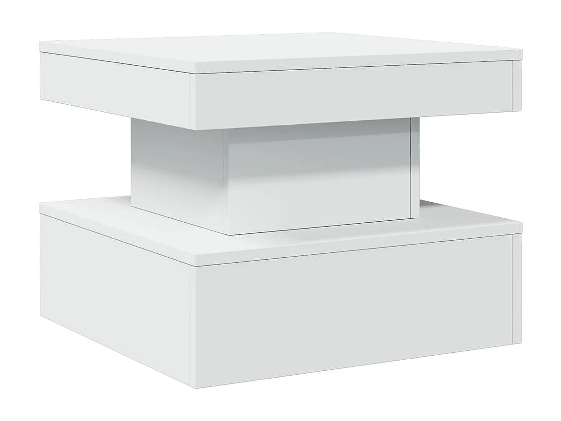 Salontafel met LED-verlichting 50x50x40 cm wit