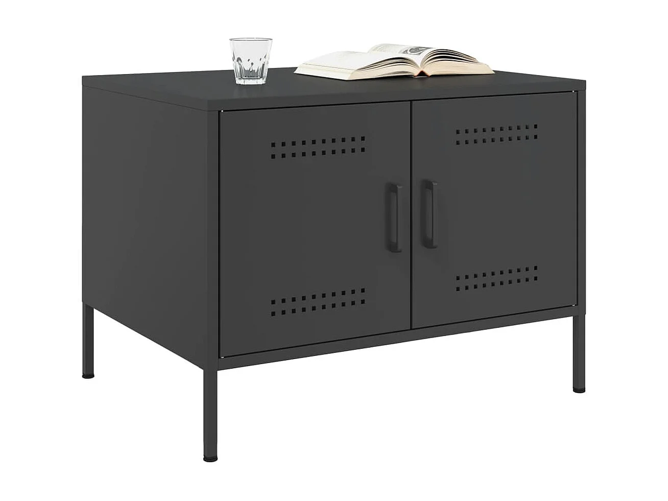 Mesa de centro acero laminado en frío negro 68x50x50,5 cm