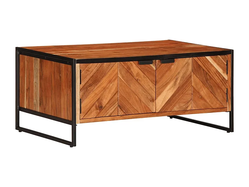 Mesa de centro madera maciza de acacia 90x55x40 cm