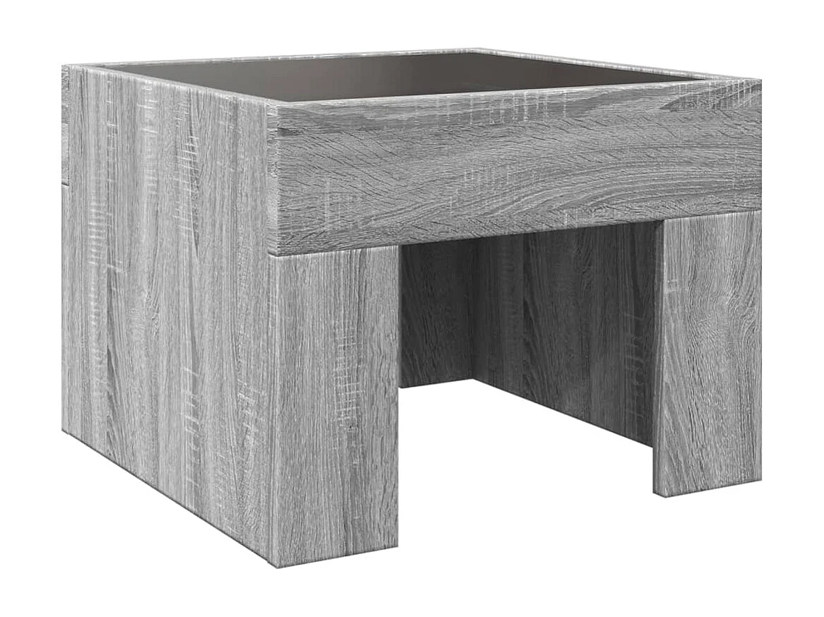 Mesa de centro luzes LED Infinity 40x40x30 cm cinzento sonoma