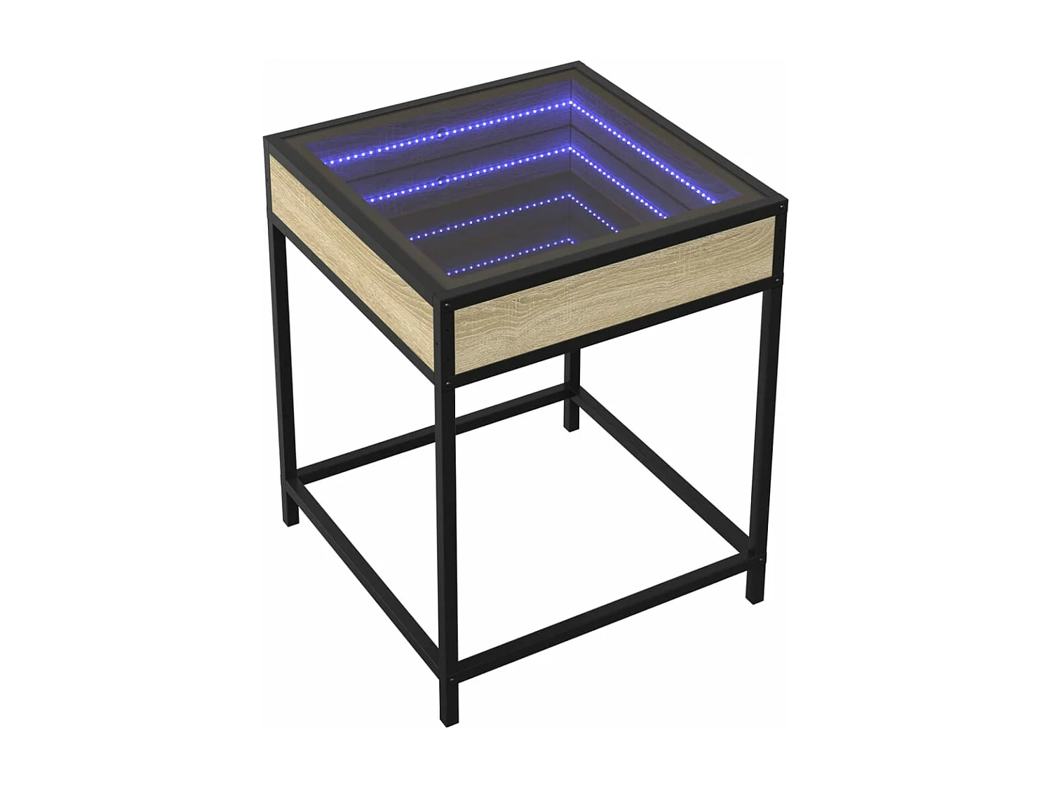 Table basse avec LED Infinity chêne sonoma 40x40x51 cm