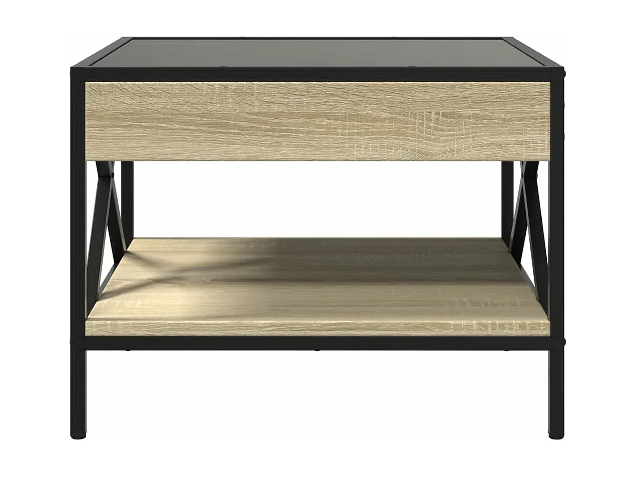 Table basse avec LED infini chêne sonoma 50x50x38 cm