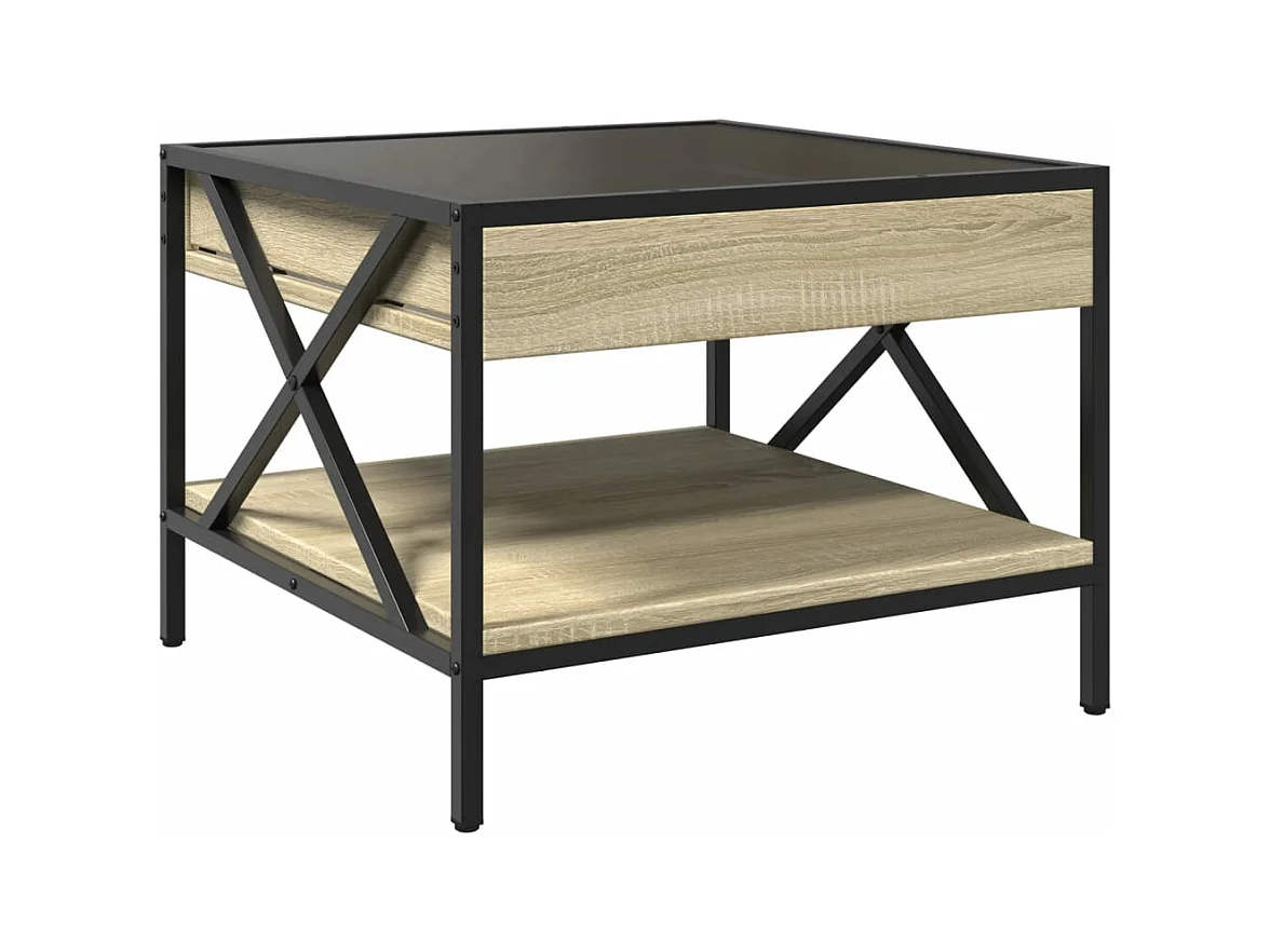 Table basse avec LED infini chêne sonoma 50x50x38 cm