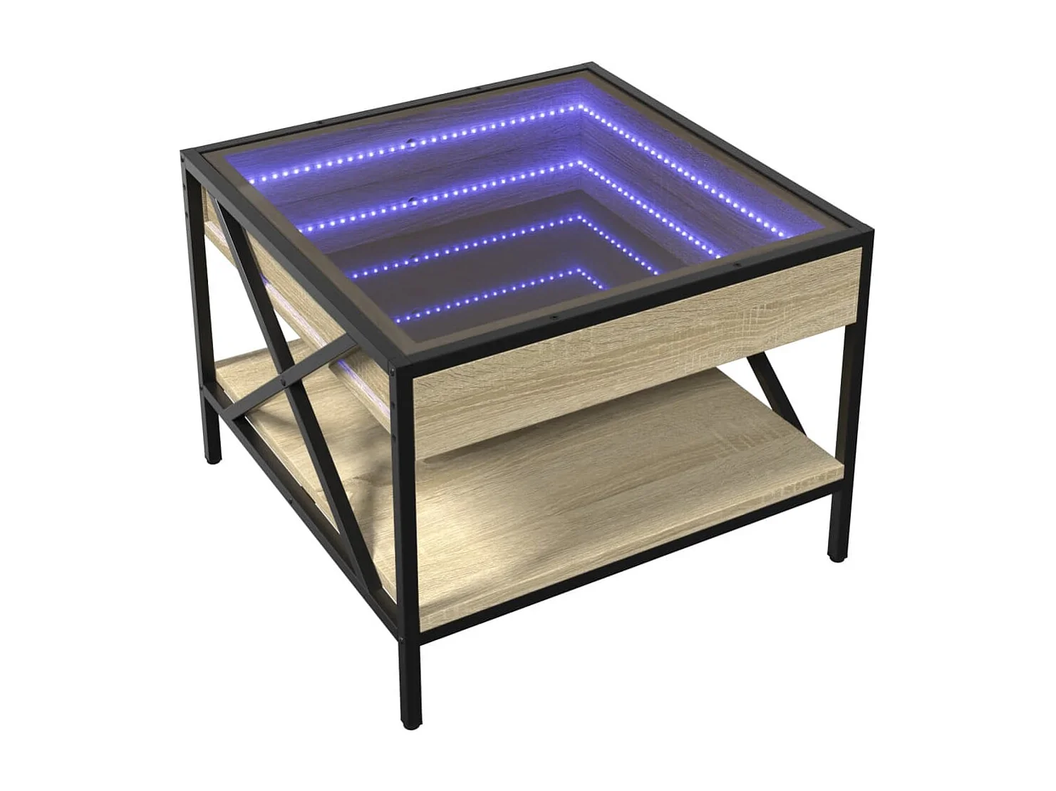 Mesa de centro con Infinity LED roble Sonoma 50x50x38 cm