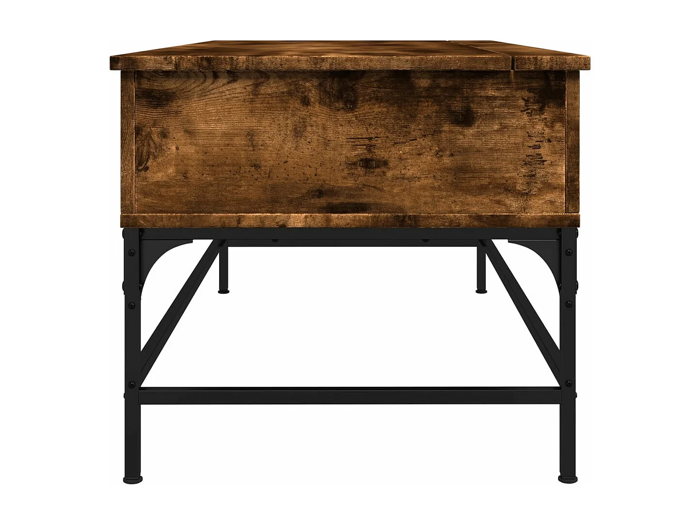 Table basse chêne fumé 100x50x45 cm bois d'ingénierie et métal