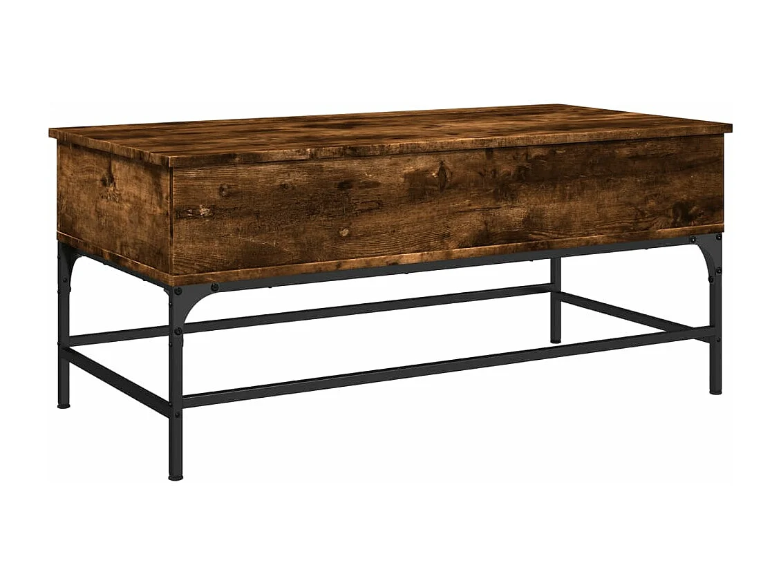 Table basse chêne fumé 100x50x45 cm bois d'ingénierie et métal