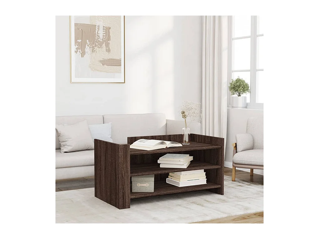 Mesa de centro madera de ingeniería marrón roble 100x50x50 cm