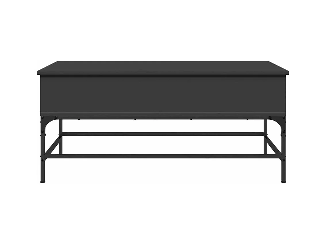 Table basse noir 100x50x45 cm bois d'ingénierie et métal