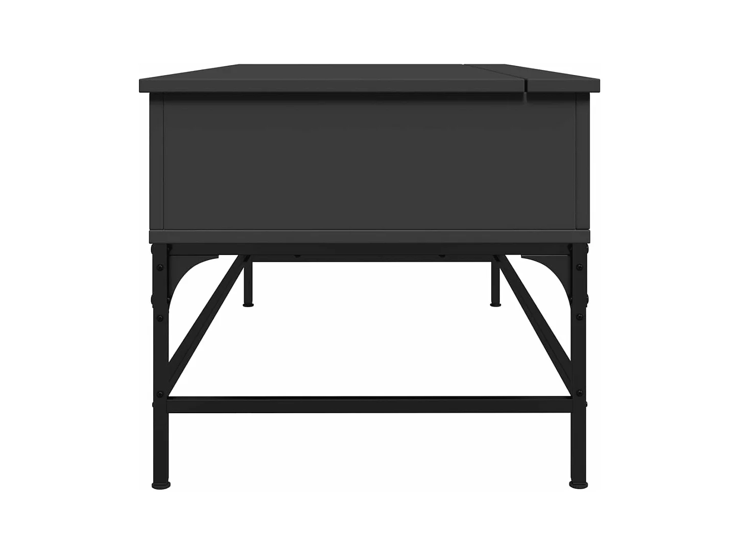 Table basse noir 100x50x45 cm bois d'ingénierie et métal