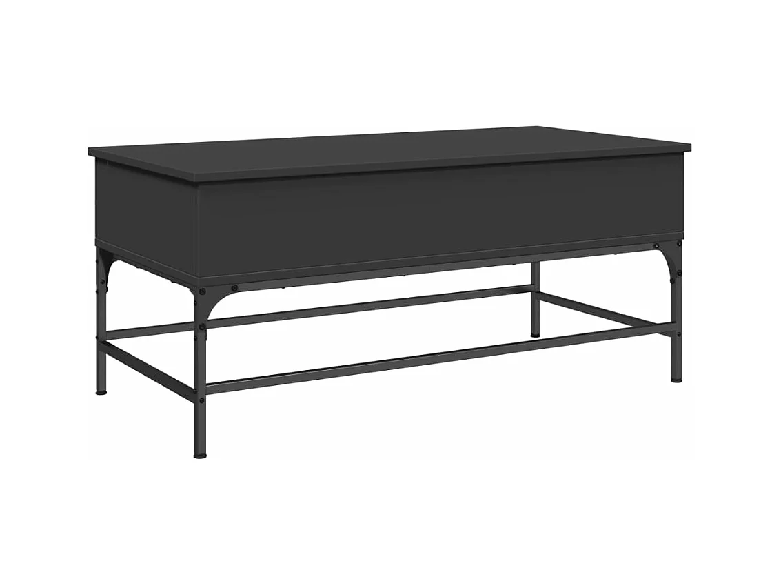 Table basse noir 100x50x45 cm bois d'ingénierie et métal