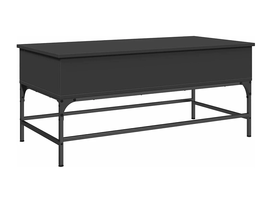 Table basse noir 100x50x45 cm bois d'ingénierie et métal