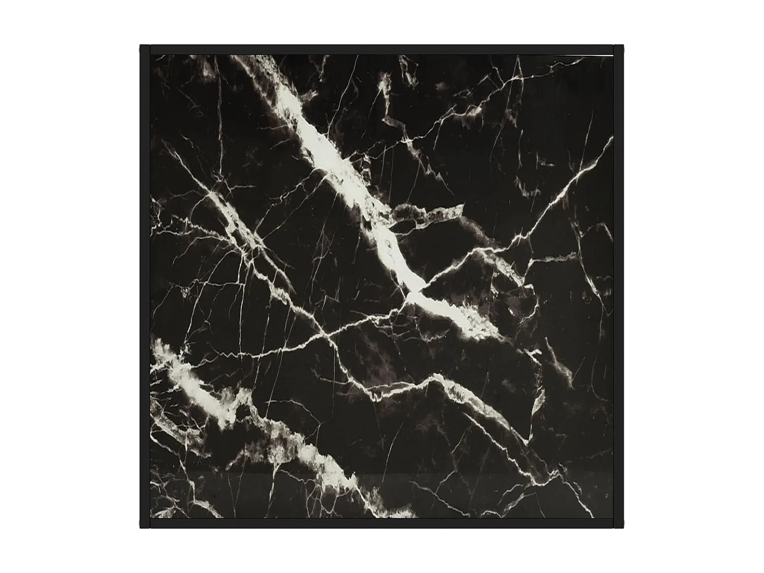 Table basse Noir avec verre marbre noir 90x90x50 cm