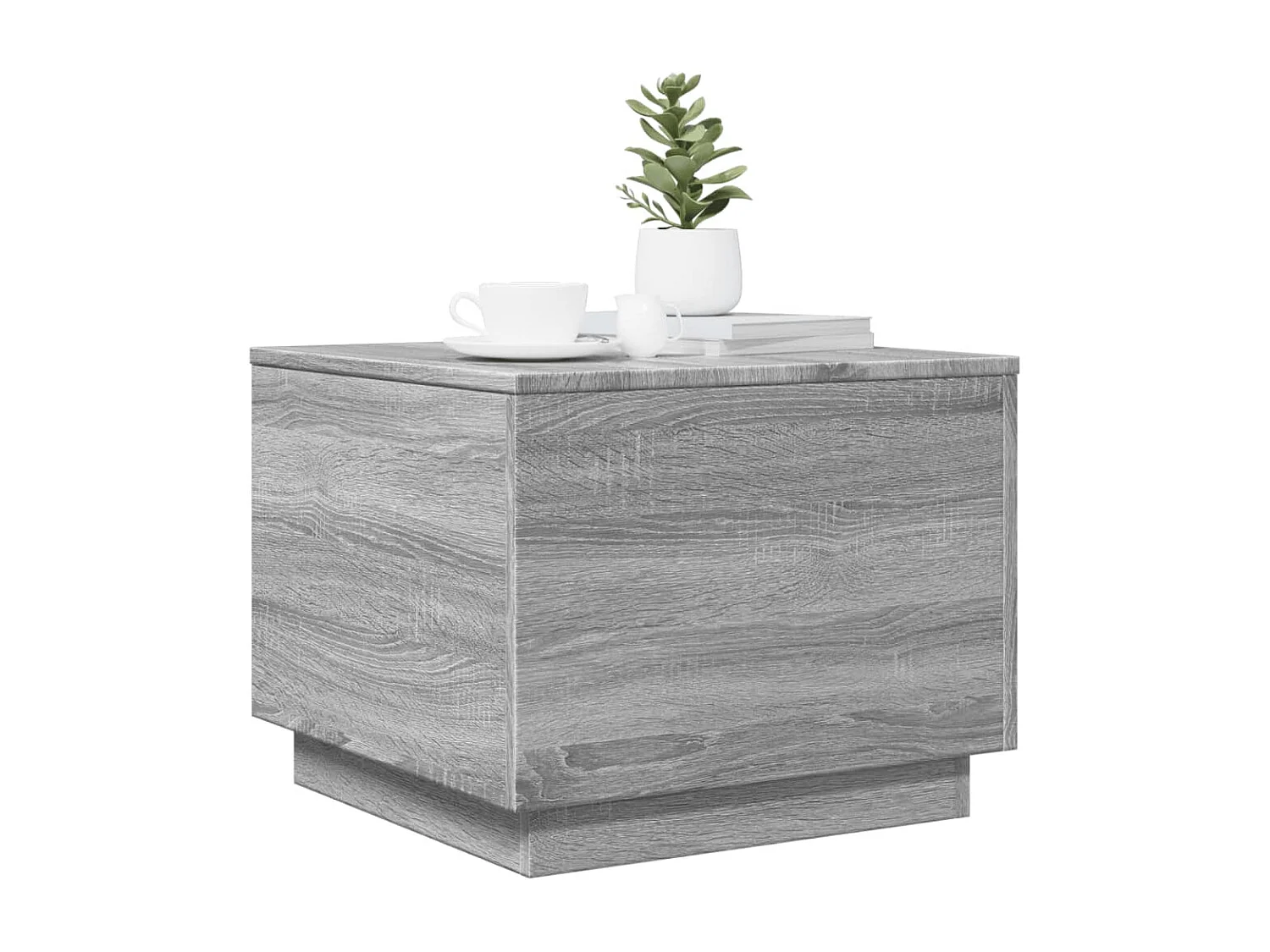 Mesa de centro com luzes LED 50x50x40 cm sonoma cinza-claro