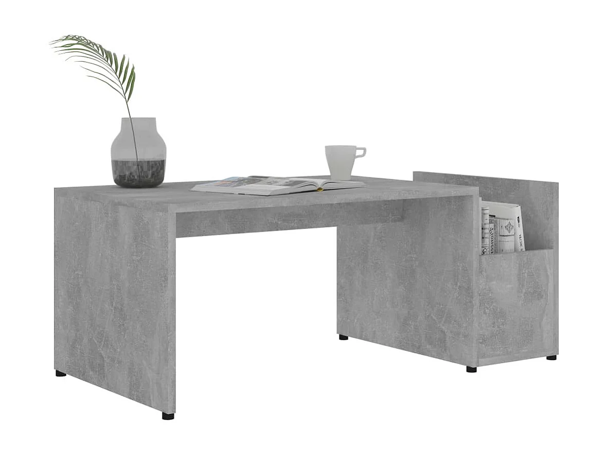 Salontafel 90x45x35 cm bewerkt hout betongrijs