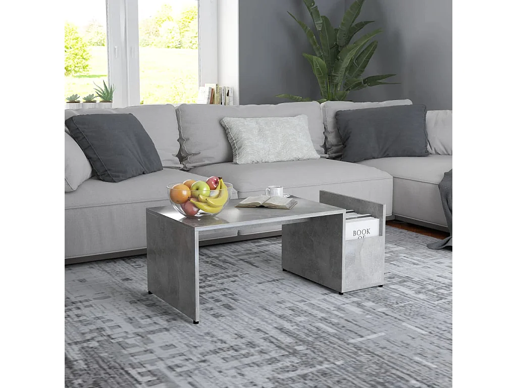 Table basse Gris béton 90x45x35 cm Aggloméré