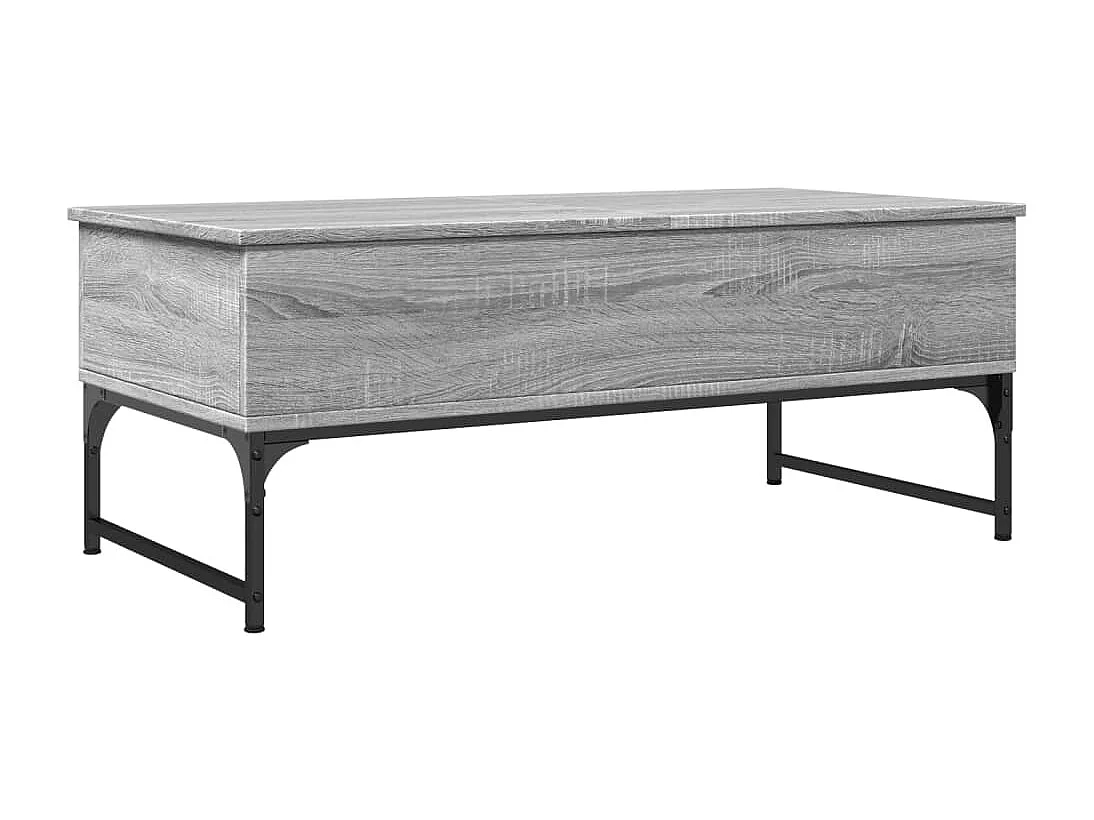 Salontafel 100x50x40 cm bewerkt hout en metaal grijs sonoma