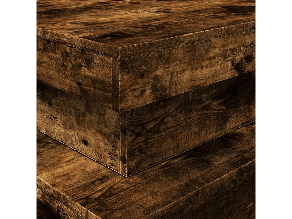 Mesa de centro com luzes LED 90x50x40 cm carvalho fumado