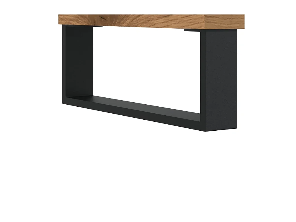 Table basse chêne artisanal 60x44,5x45 cm bois d'ingénierie