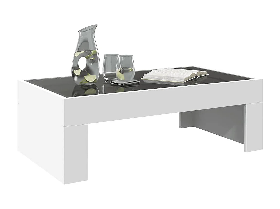 Table basse avec LED infini blanc 90x50x30 cm