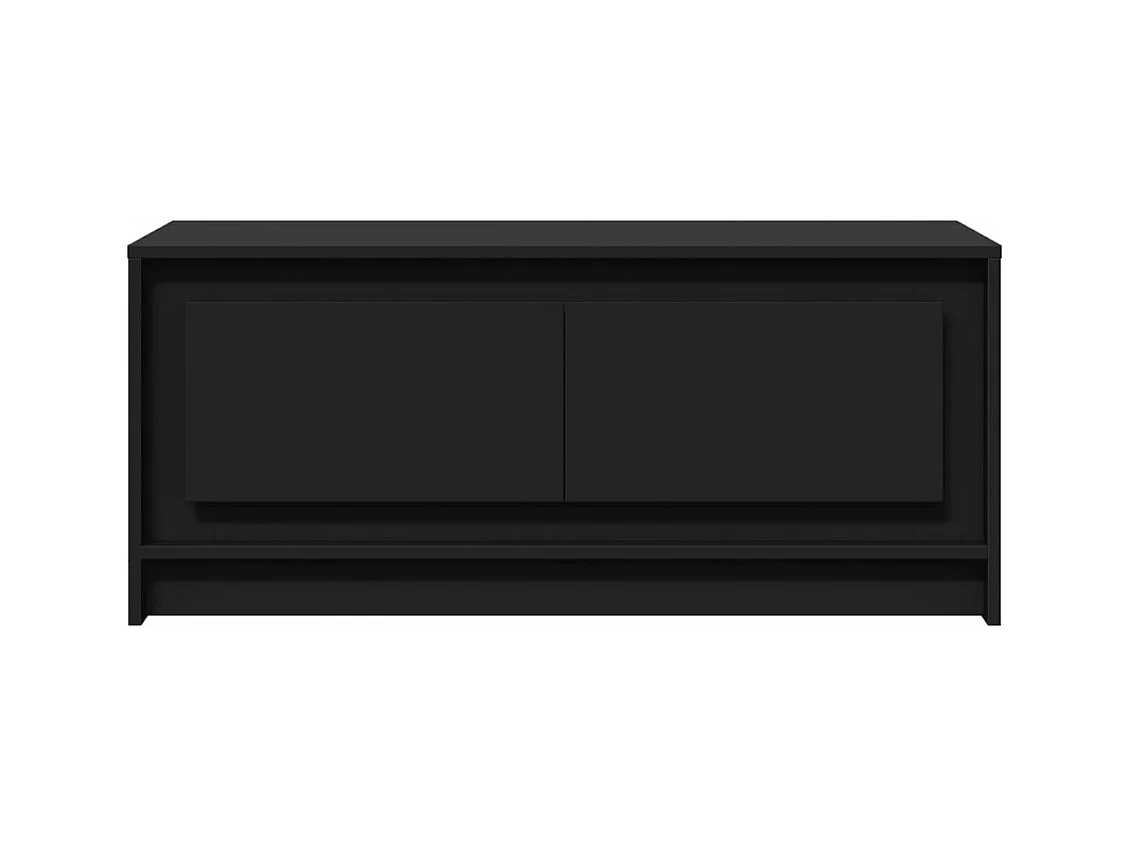 Table basse avec lumières LED noir bois d'ingénierie