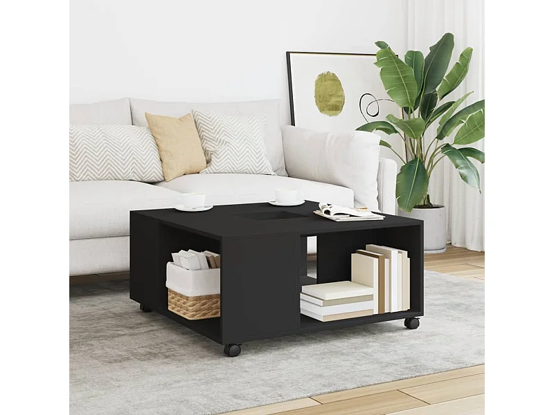 Salontafel 80x80x40 cm bewerkt hout zwart