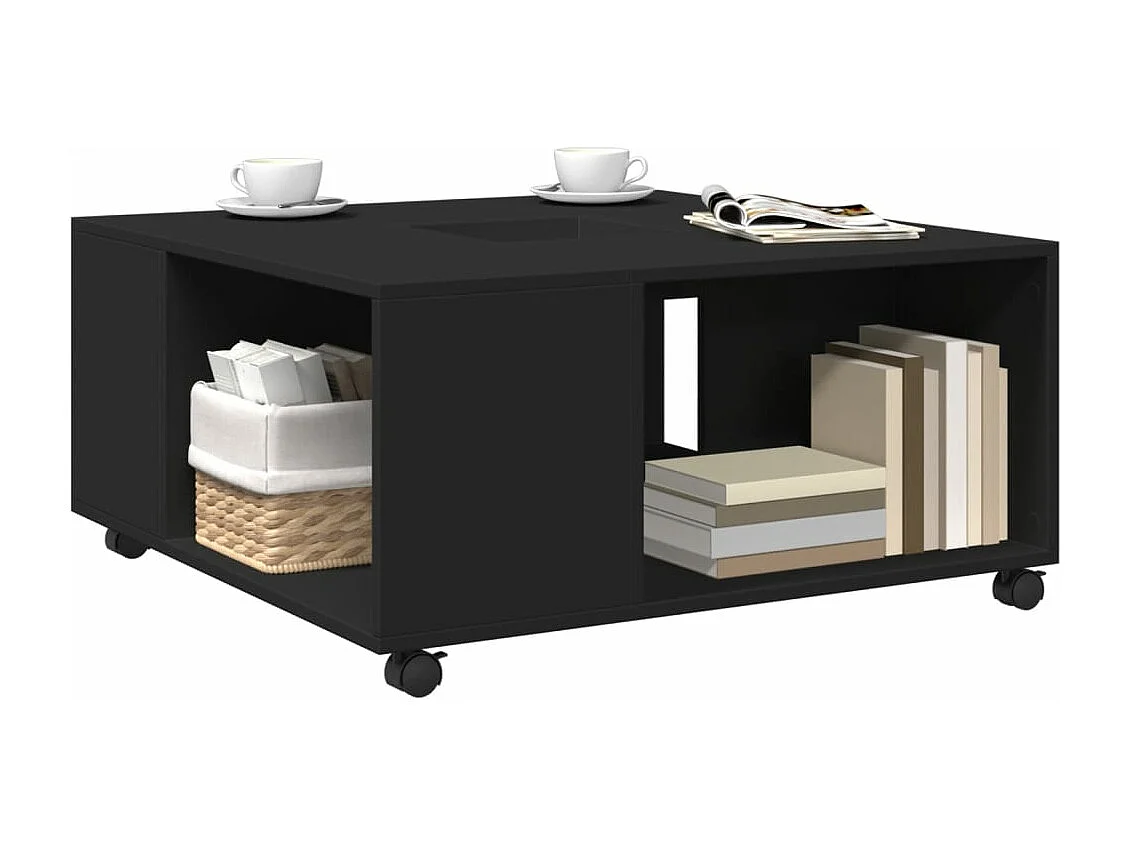 Table basse noir 80x80x40 cm bois d'ingénierie