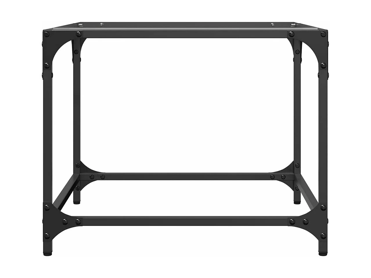 Table basse avec dessus en verre transparent 50x50x40 cm acier