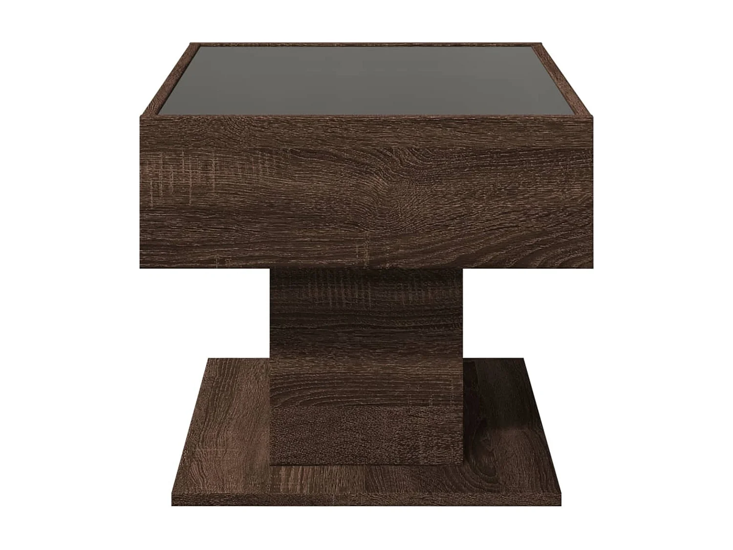 Table basse avec LED chêne marron 70x50x45 cm bois d'ingénierie