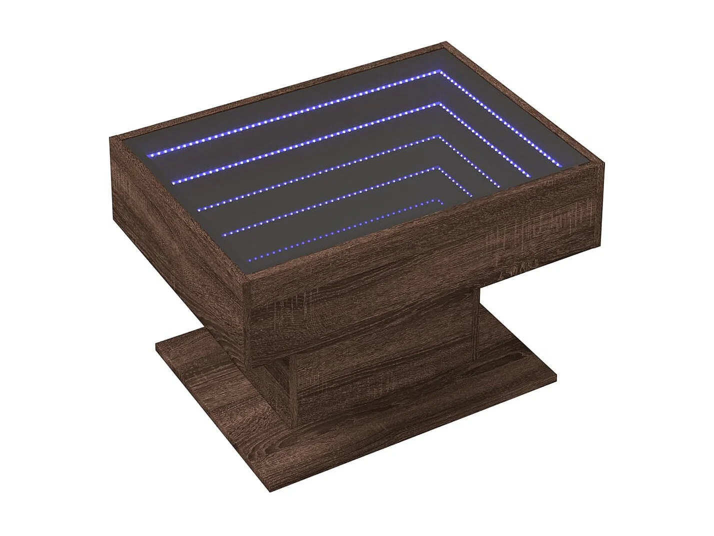Table basse avec LED chêne marron 70x50x45 cm bois d'ingénierie