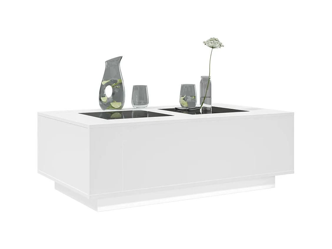 Table basse avec LED infini blanc 116x69x40 cm