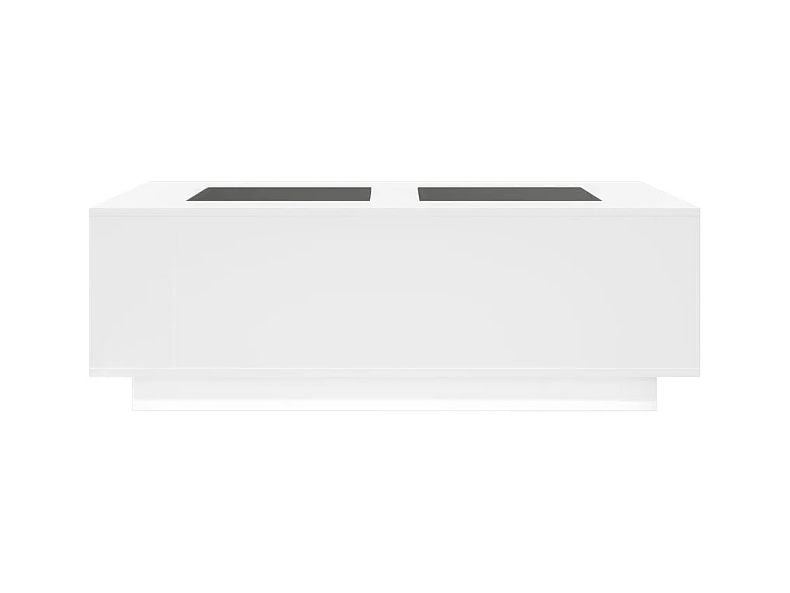 Table basse avec LED infini blanc 116x69x40 cm