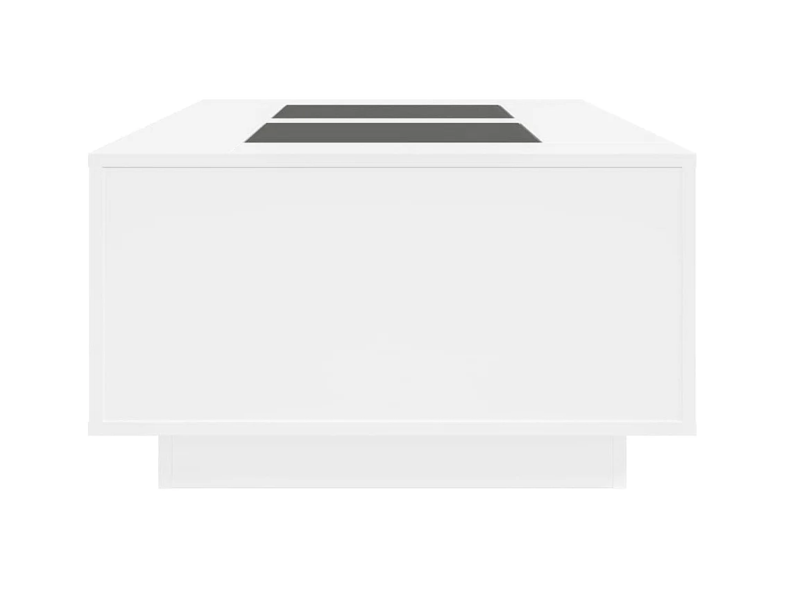 Table basse avec LED infini blanc 116x69x40 cm