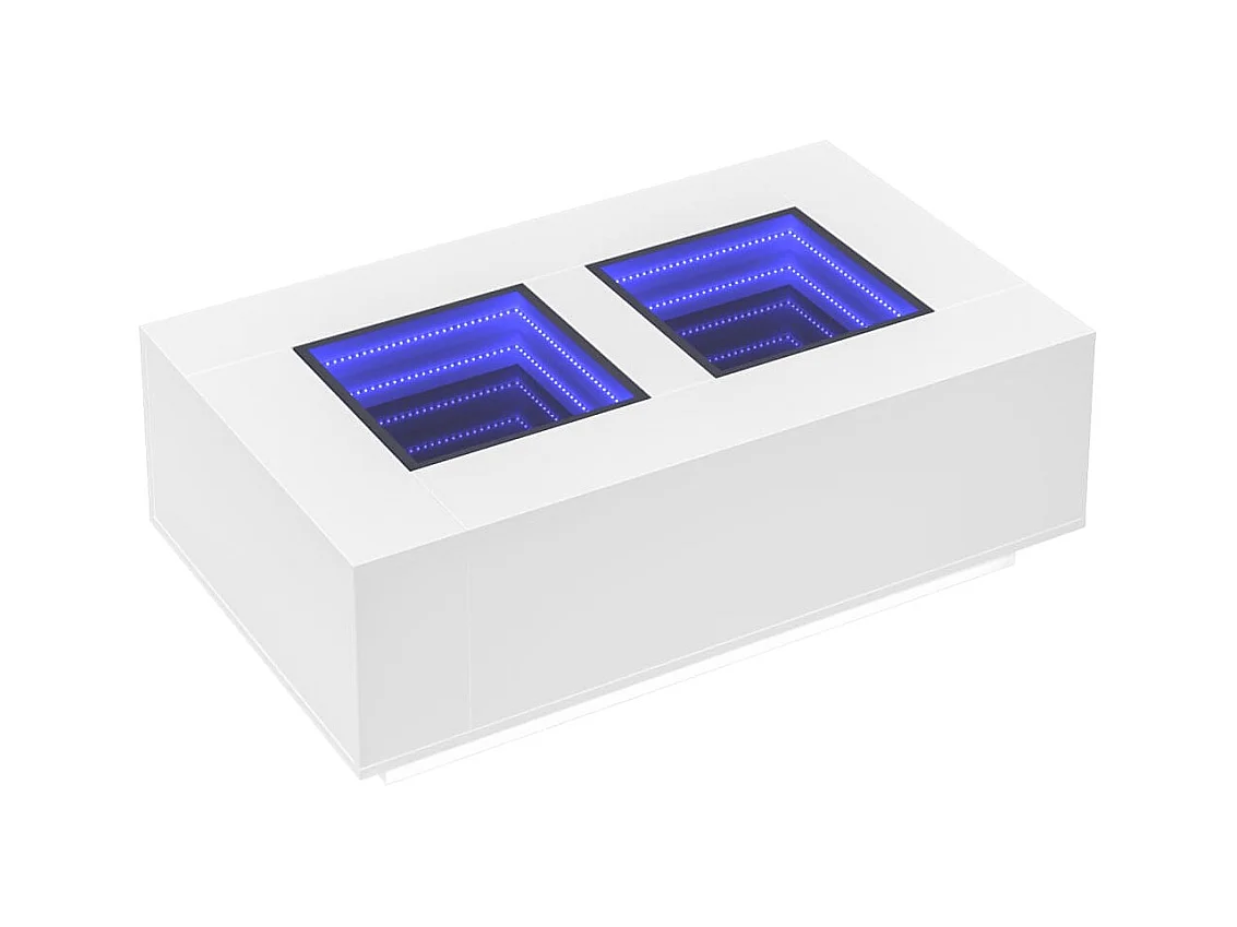Table basse avec LED infini blanc 116x69x40 cm