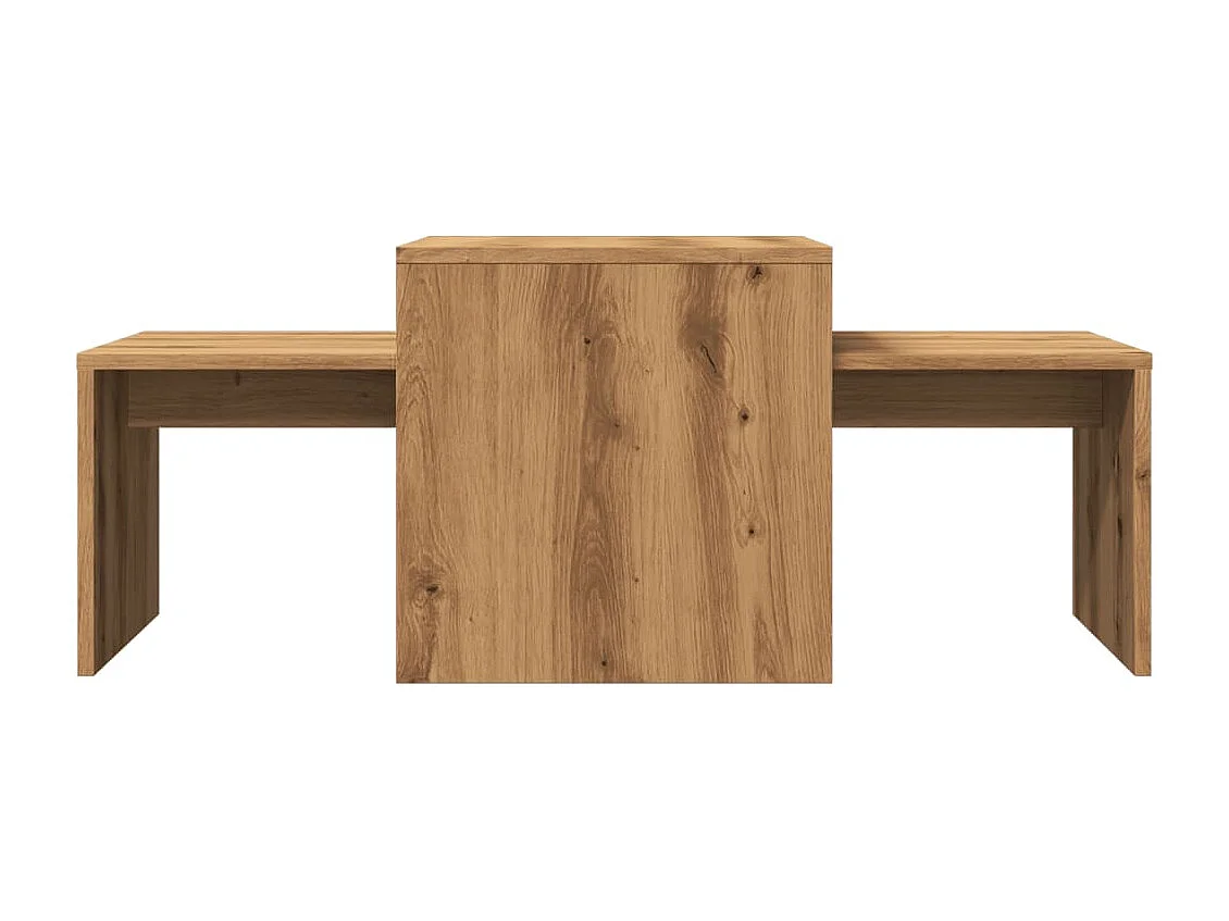 Table basse chêne artisanal 100x48x40 cm bois d'ingénierie