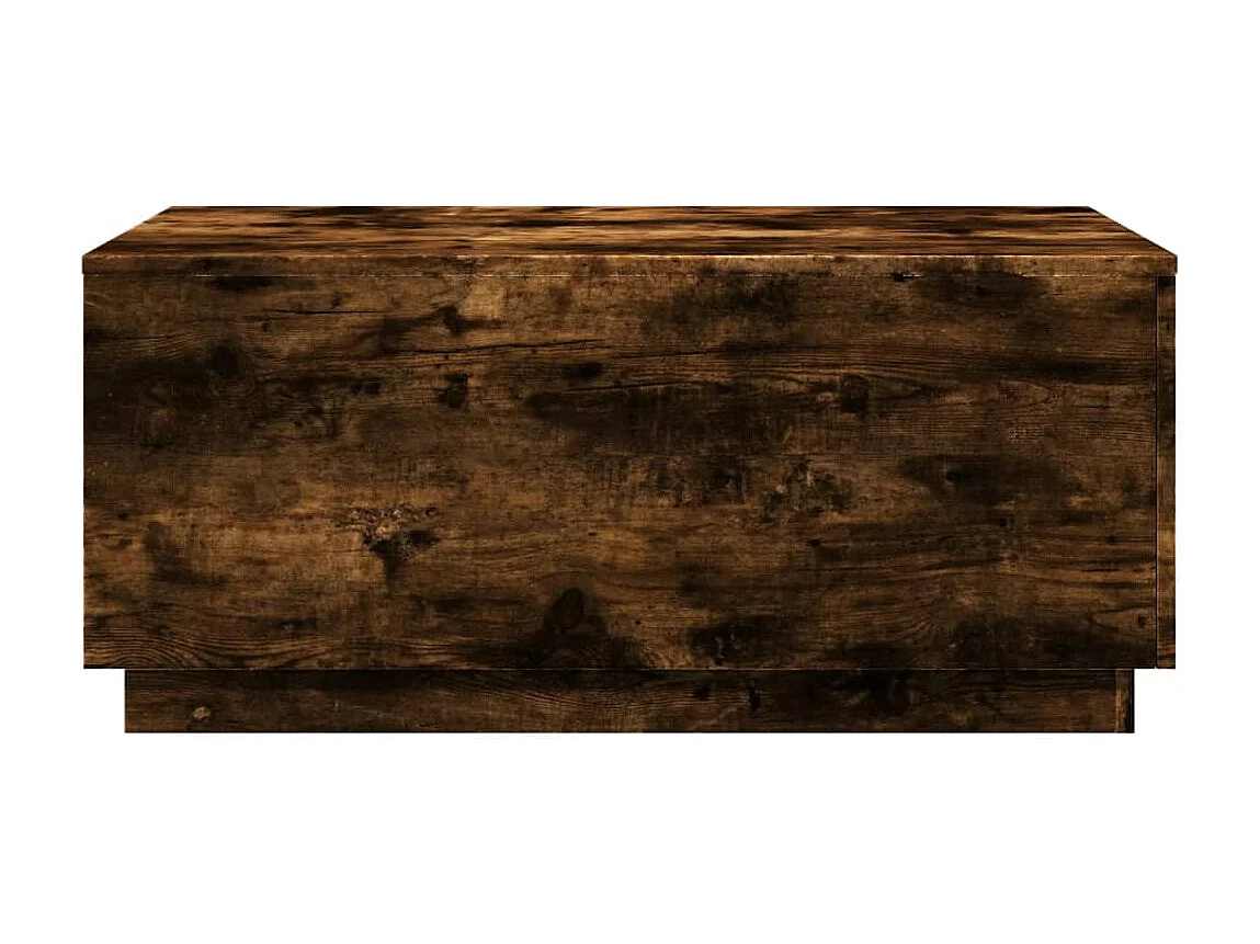 Table basse avec lumières LED chêne fumé 90x50x40 cm