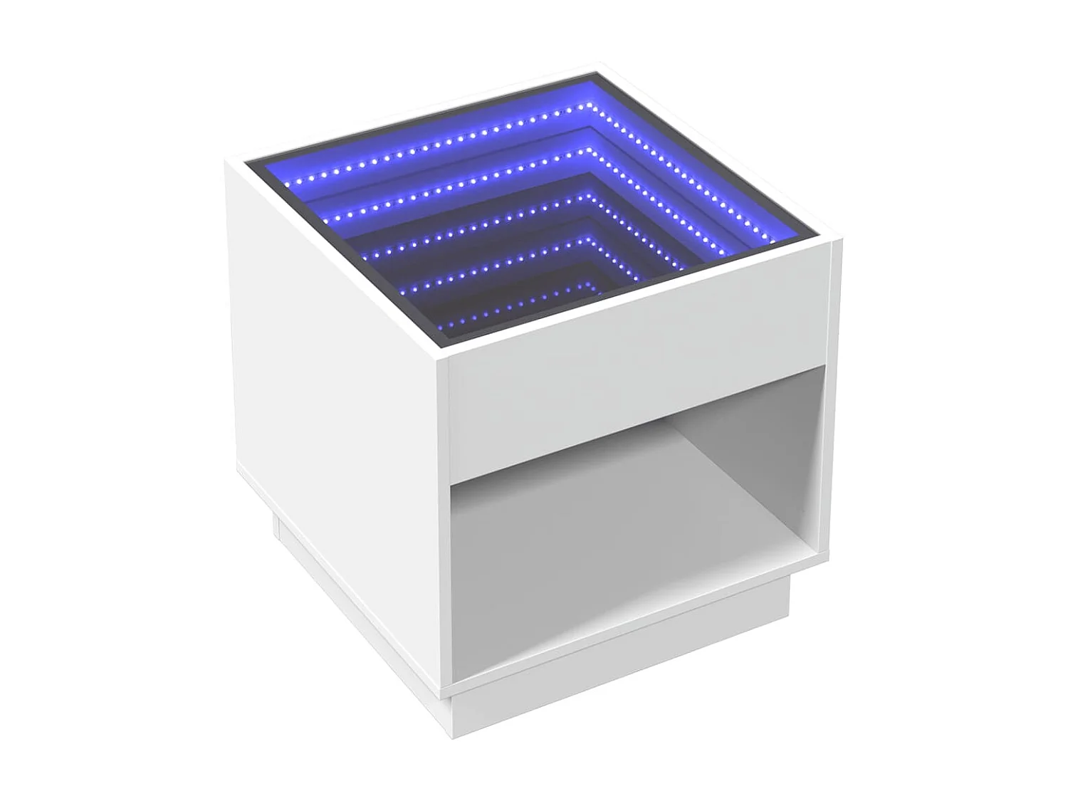 Table basse avec LED infini blanc 50x50x50 cm