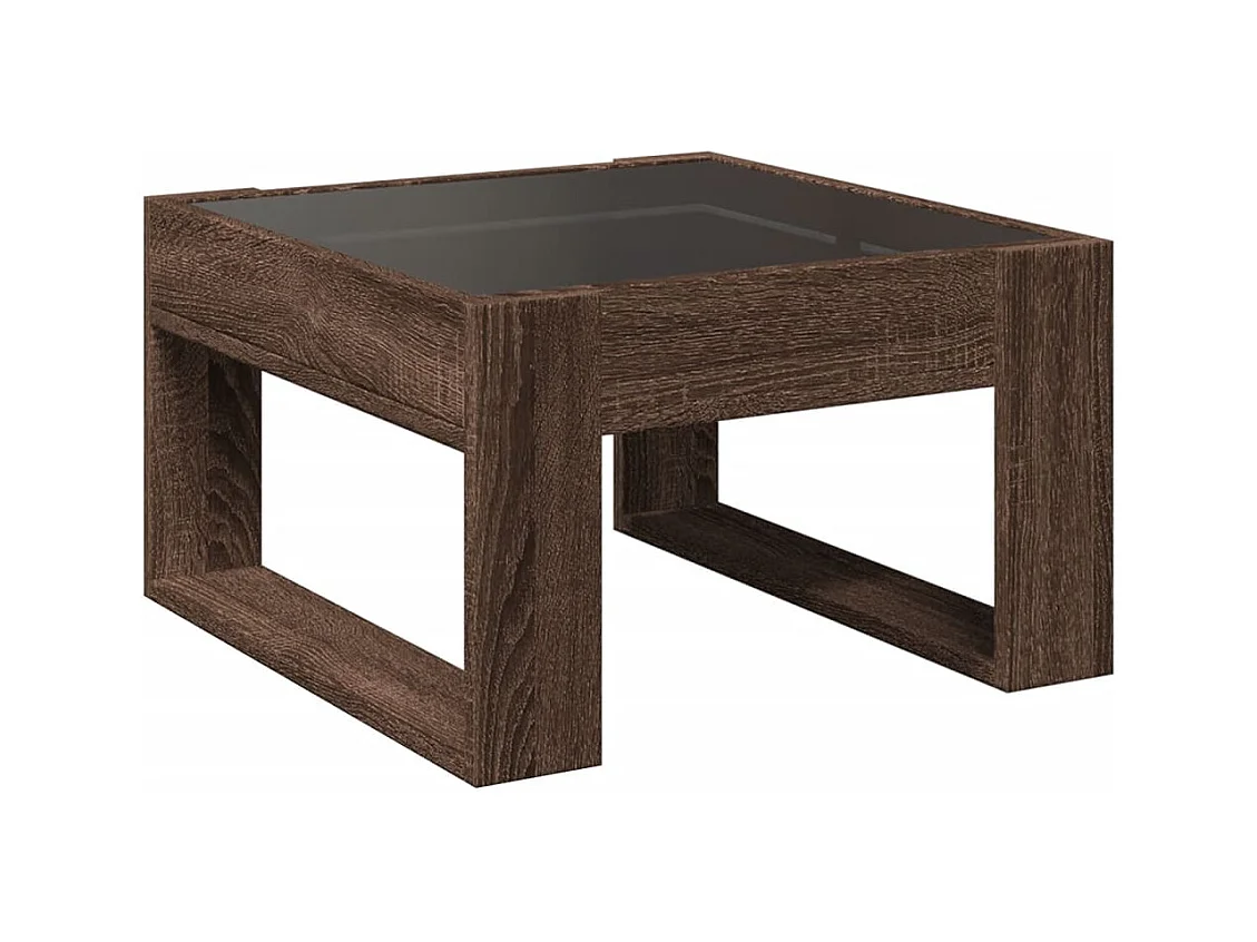 Table basse avec LED infini chêne marron 50x53x30 cm