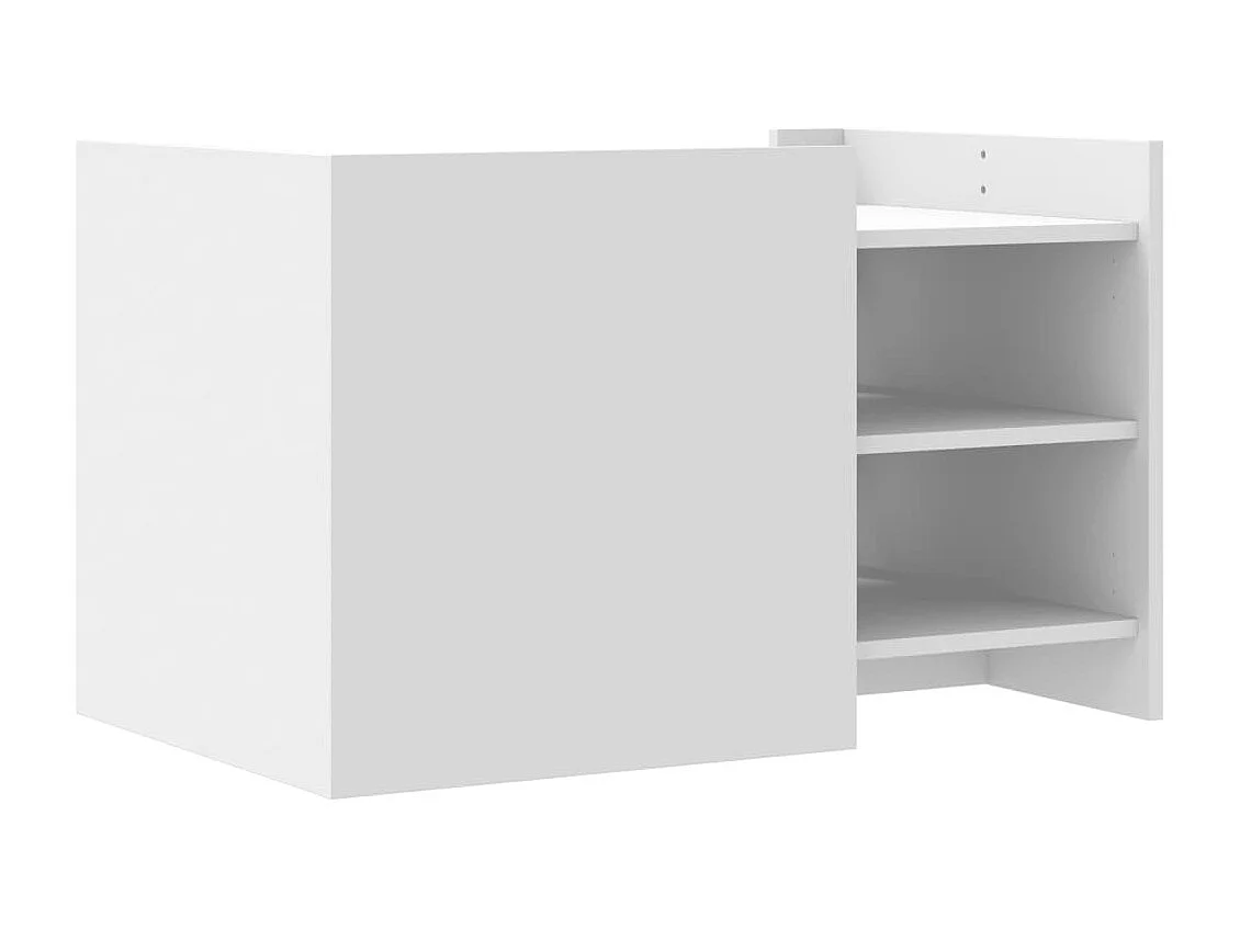 Table basse blanc 80x50x50 cm bois d'ingénierie