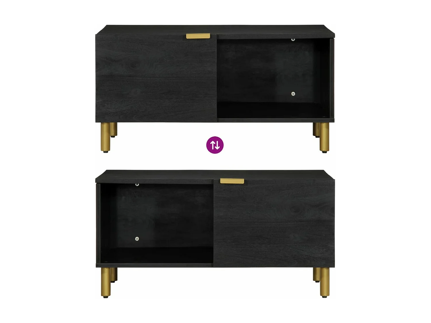 Mesa de centro 80x50x40 cm derivados de madeira preto