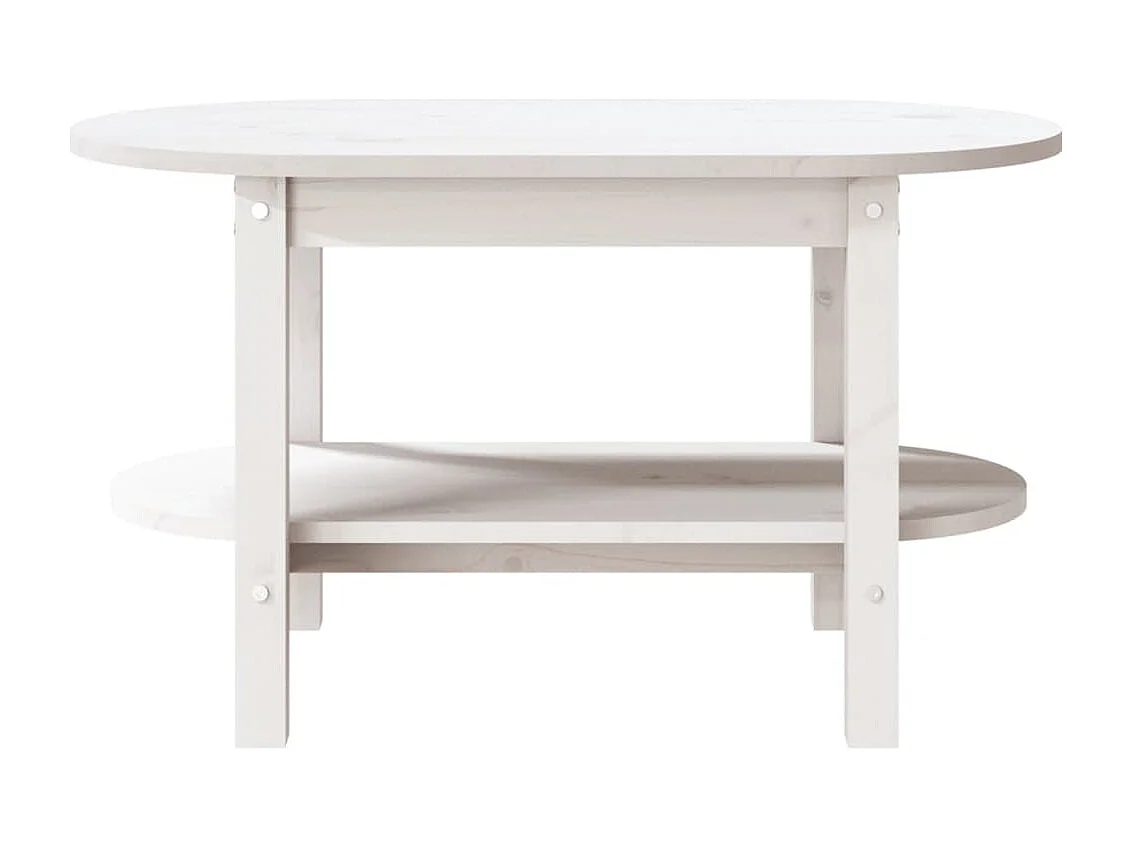 Table basse Blanc 80x45x45 cm Bois massif de pin